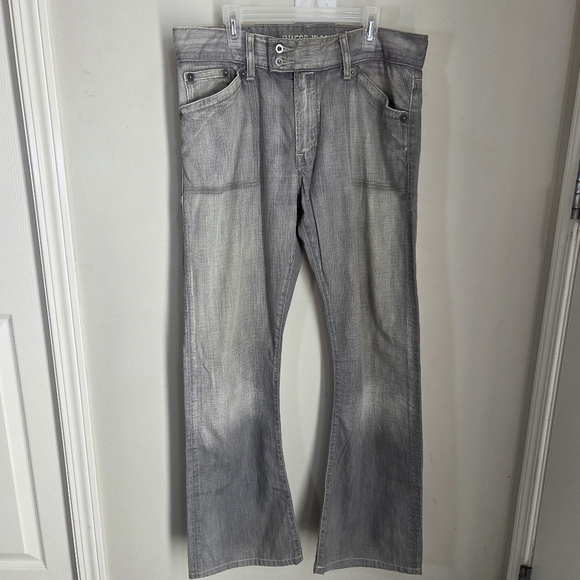 Guess Grey Flared Leg With Double Button Closure Womans Jeans Size 32 - Picture 1 of 6